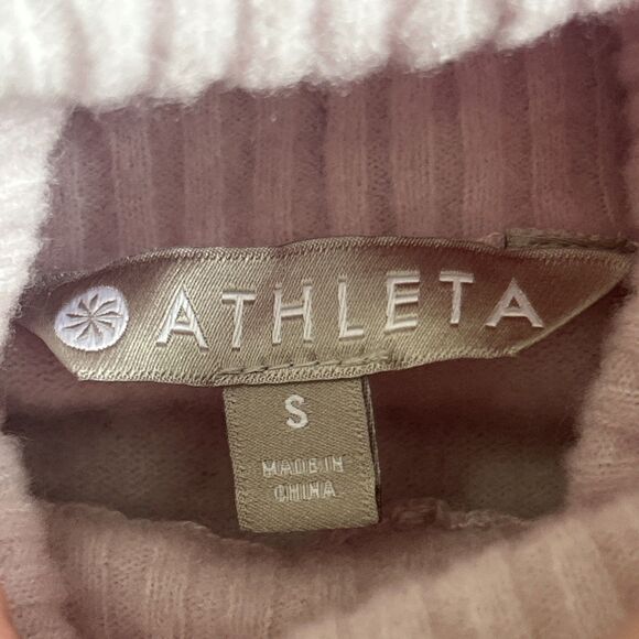 Athleta Sweater Womens Small Transit Merino Wool Pullover Turtleneck Light Pink - Picture 4 of 9